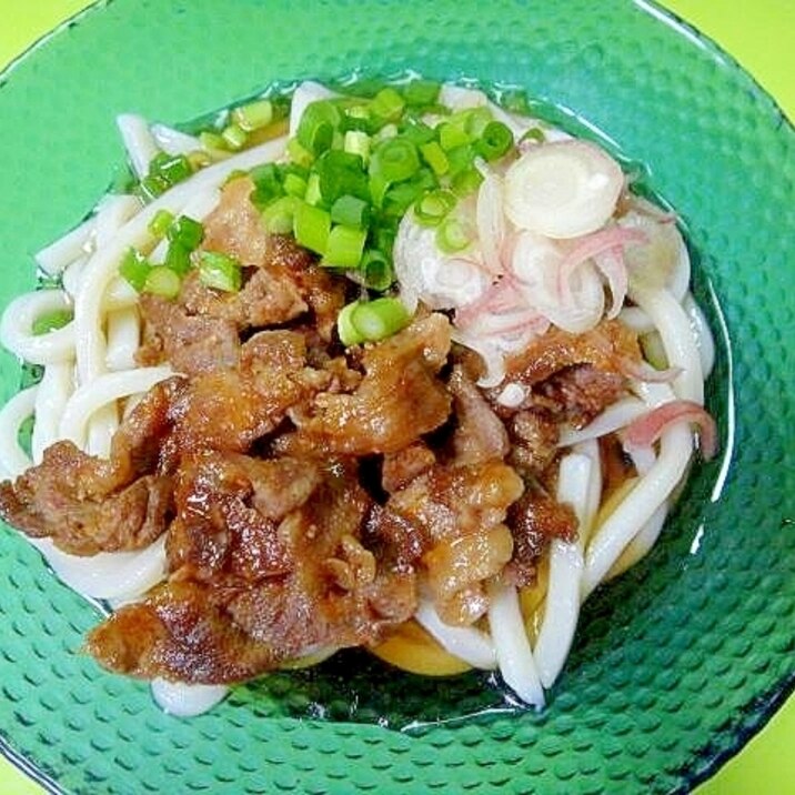 ピリ辛焼き肉乗せ☆冷やしうどん